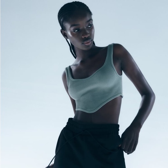 Zara Blue Gray Seamless Corset Top - Picture 12 of 16